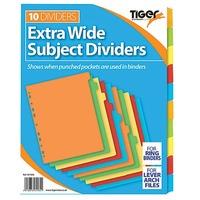 a4 extra wide subject dividers 10 part 10 part