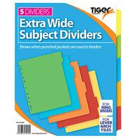 A4 Extra Wide Subject Dividers - 5 Part (5 part)