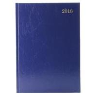 A4 2 Pages Per Day 2018 Blue Desk Diary KF2A4BU18