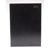 A4 2 Pages Per Day 2018 Black Desk Diary KF2A4BK18