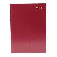 a4 2 pages per day 2018 burgundy desk diary kf2a4bg18