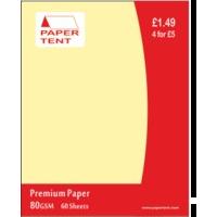 A4 80gsm Pale Yellow Premium Paper Pack