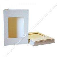 A5 3 Fold Aperture Rectangle Ivory Hammered Cards and Envelopes - pack of 10