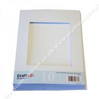 A5 3 Fold Aperture Rectangle White Smooth Cards and Envelopes - pack of 10