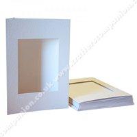 A5 3 Fold Aperture Rectangle White Hammered Cards and Envelopes - pack of 10