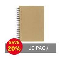 A5 Kraft Lined Notebook 10 Pack