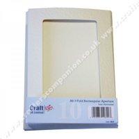 a6 3 fold aperture ivory hammered rectangle cards and envelopes pack o ...