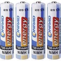 aaa battery rechargeable nimh conrad energy hr03 700 mah 12 v 4 pcs