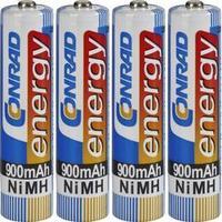 AAA battery (rechargeable) NiMH Conrad energy HR03 900 mAh 1.2 V 4 pc(s)