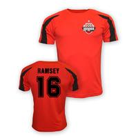 aaron ramsey arsenal sports training jersey red