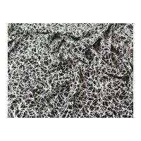 Abstract Print Polyester Crepe Dress Fabric Black & Ivory