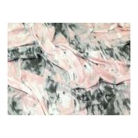 Abstract Print Stretch Jersey Dress Fabric Pink & Grey