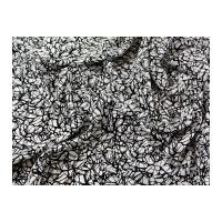abstract print polyester crepe dress fabric ivory black