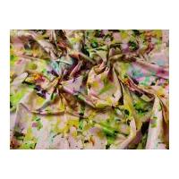 Abstract Print Stretch Cotton Sateen Dress Fabric Pink Multi
