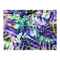 Abstract Print Viscose Challis Dress Fabric Purple