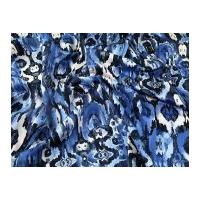 Abstract Print Stretch Cotton Sateen Dress Fabric Blue