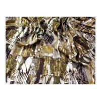 Abstract Print Royal Micro Satin Dress Fabric Brown