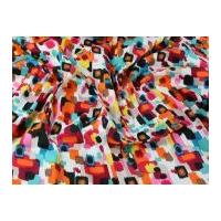Abstract Painting Print Stretch Cotton Sateen Dress Fabric Multicoloured