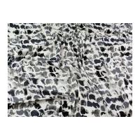 Abstract Texture Print Viscose Stretch Jersey Knit Dress Fabric Cream & Grey