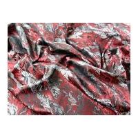Abstract Woven Brocade Dress Fabric Red & Silver