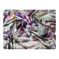 Abstract Print Ponte Roma Stretch Jersey Dress Fabric Purple