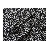 Abstract Print Viscose Challis Dress Fabric Black & White