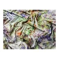 Abstract Print Ponte Roma Stretch Jersey Dress Fabric Lime