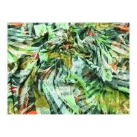 Abstract Print Viscose Challis Dress Fabric Green
