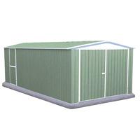 Absco 9.10ft x 20ft (3m x 6m) Ultimate Pale Eucalyptus Metal Shed with Free Anchor Kit