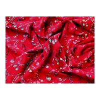 Abstract Hand Printed Bubble Batik Cotton Dress Fabric Dark Red