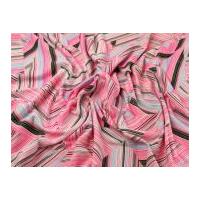 Abstract Print Stretch Jersey Dress Fabric Pink