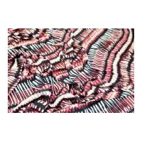 Abstract Stripe Print Viscose Dress Fabric Red & Black