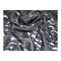 Abstract Burn Out Satin Dress Fabric Black