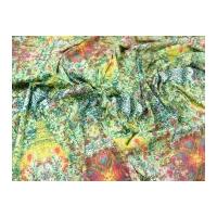 Abstract Print Microfibre Dress Fabric Yellow