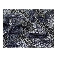 Abstract Print Stretch Cotton Sateen Dress Fabric Black, White & Grey