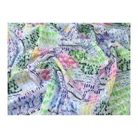 Abstract Print Burn Out Cotton Voile Dress Fabric Blue