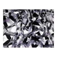 Abstract Print Stretch Cotton Sateen Dress Fabric Black, White & Grey