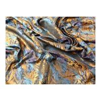 Abstract Woven Brocade Dress Fabric Turquoise & Gold