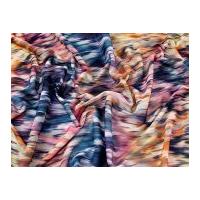 Abstract Watercolour Print Stretch Chiffon Dress Fabric Multicoloured