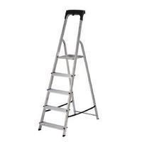 abru aluminium high handrail 5 tread step ladder 60605