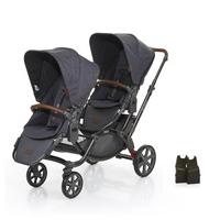 abc design 2017 zoom tandem and 1 car seat adaptor in street