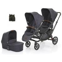 ABC Design 2017 Zoom Tandem 1 Carrycot and 1 Car Seat Adaptor in Street