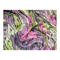 Abstract Print Crinkle Lace Dress Fabric Purple & Green