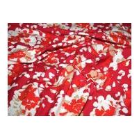 Abstract Stretch Cotton Dress Fabric Red & Pink