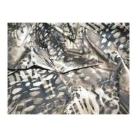Abstract Print Stretch Cotton Dress Fabric Grey & Beige