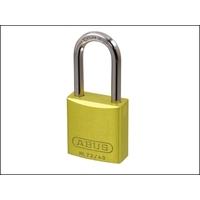 Abus 72/40 HB40 Aluminium Padlock 40mm Long Shackle Yellow Keyed TT60123