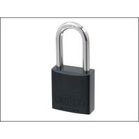 abus 7240 hb40 aluminium padlock 40mm long shackle black keyed tt00260