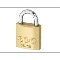 abus 5525 25mm brass padlock carded