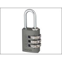 Abus 145/20 20mm Aluminium Combination Padlock Titanium 46576