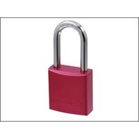 abus 7240 hb40 aluminium padlock 40mm long shackle red keyed tt0216262